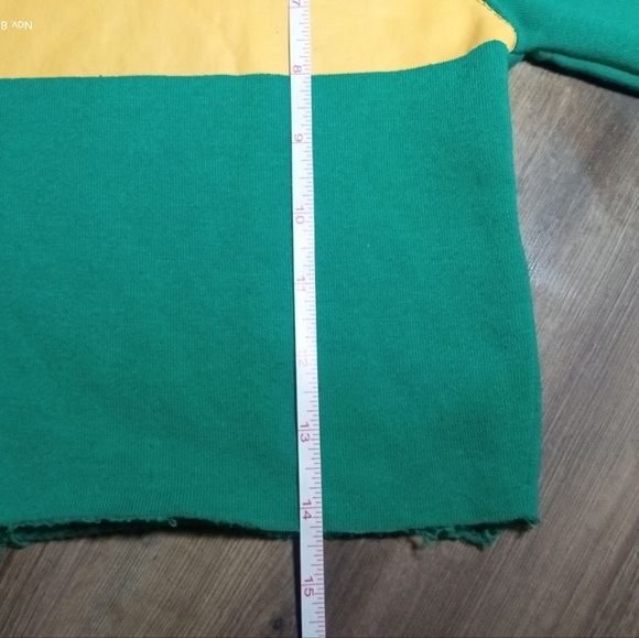 Bluenotes Green Cropped "Allergic to Mornings" Hoody Size S/P - Picture 6 of 6